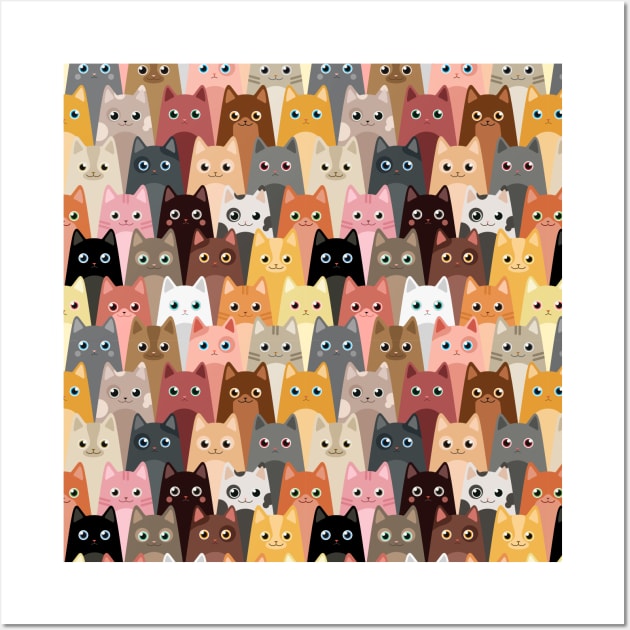 Cats Pattern Wall Art by JunkyDotCom